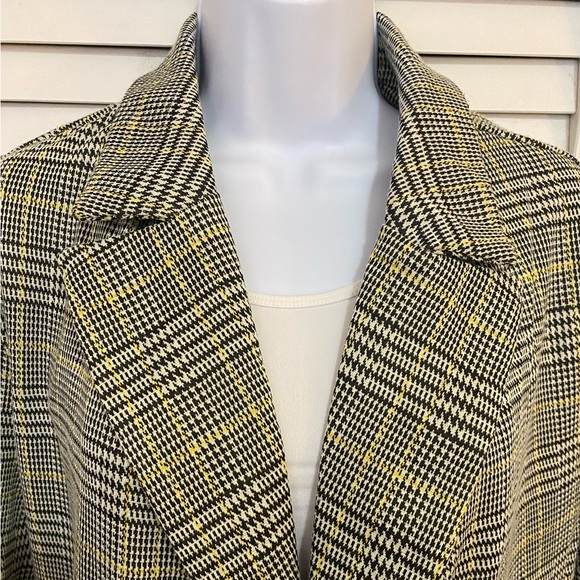 Melloday Plaid Topper Duster Jacket Size Large Lightweight - Picture 4 of 13